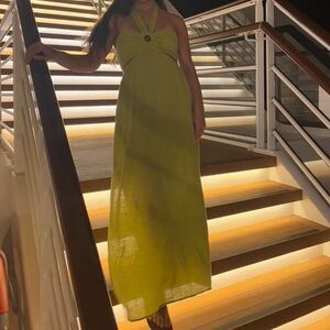 Chic Lime Halter Maxi Dress